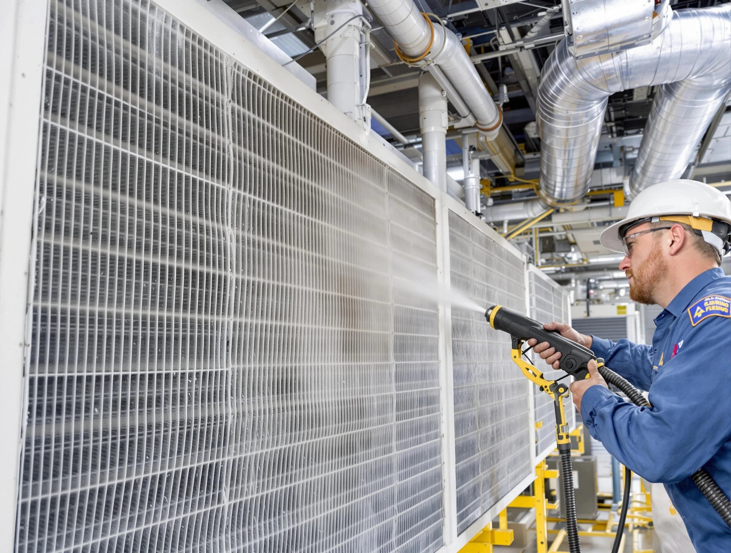 Professional commercial coil cleaning by Enon Air Duct Cleaning in Enon