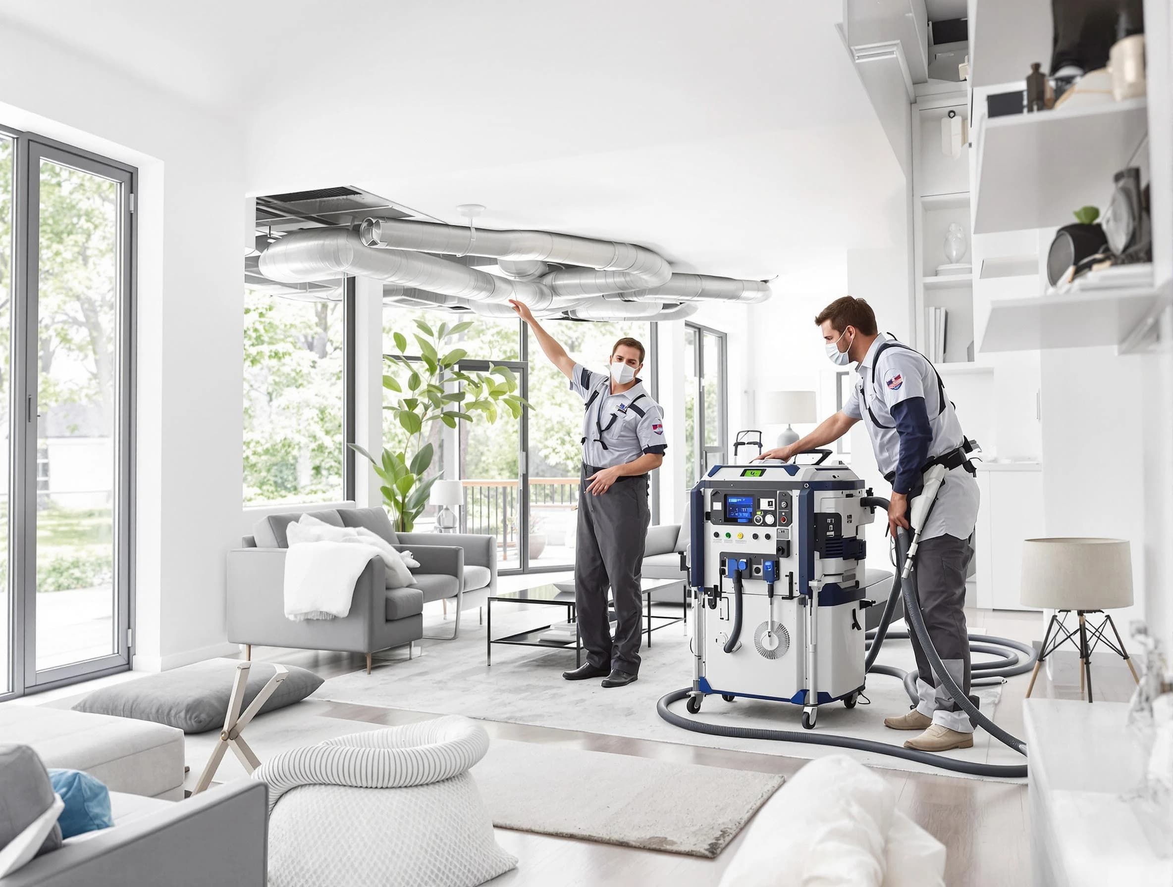 Enon Air Duct Cleaning professional conducting pure air duct cleaning with state-of-the-art equipment in Enon