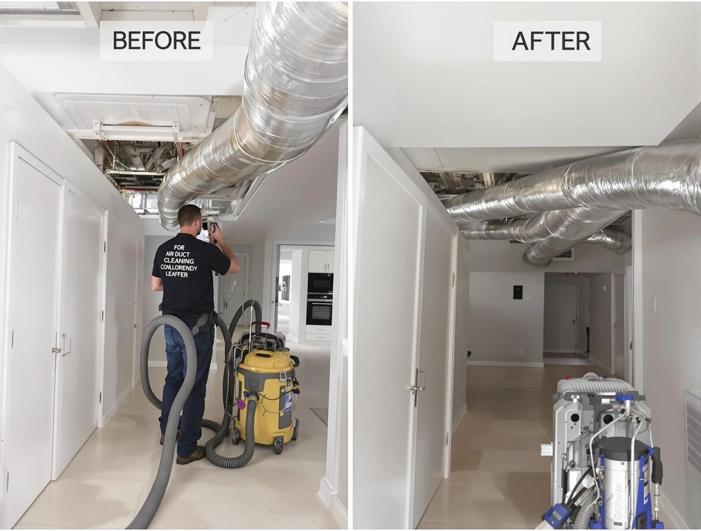 Enon Air Duct Cleaning professional performing thorough air duct cleaning in Enon