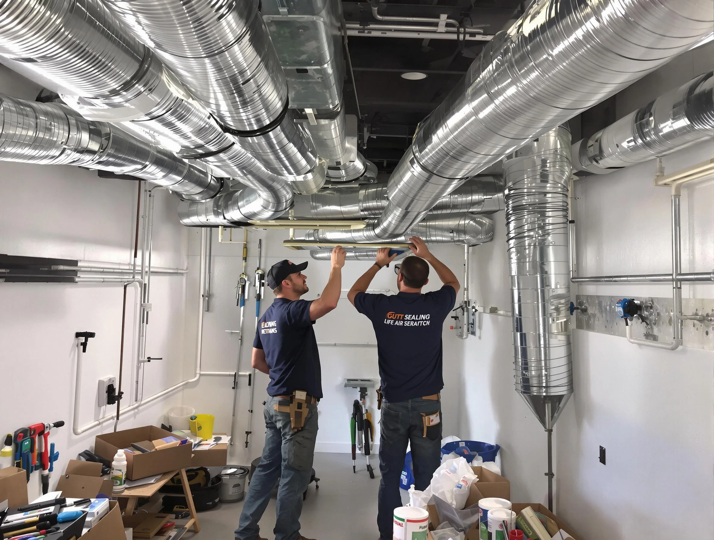Enon Air Duct Cleaning technician applying professional duct sealing solutions in Enon